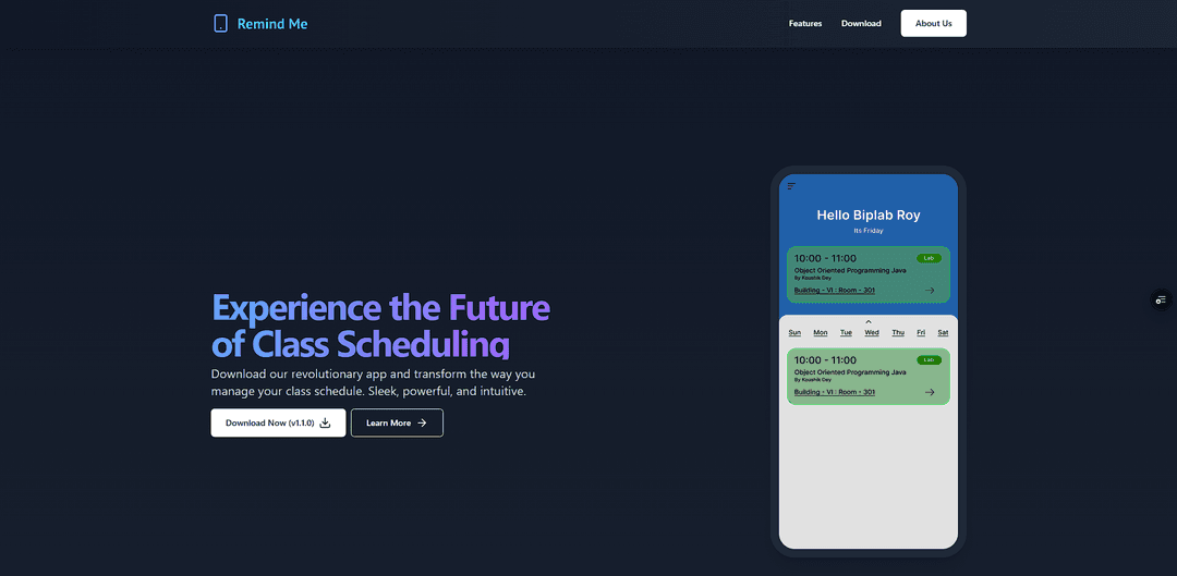 Remind Me (College Scheduler App)